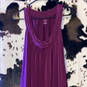 Dark purple tank top shirt silky.
